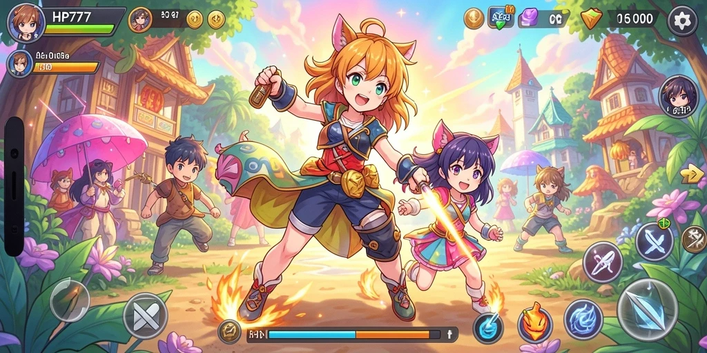 Gameplay HP777 yang dinamis dan karakter anime yang menarik.
