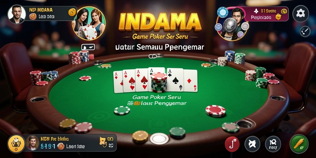 Tampilan gameplay Poker yang mendebarkan dalam INDAAA.