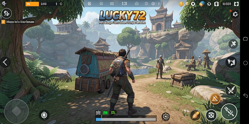 Gameplay LUCKY72 dalam dunia terbuka yang penuh petualangan.