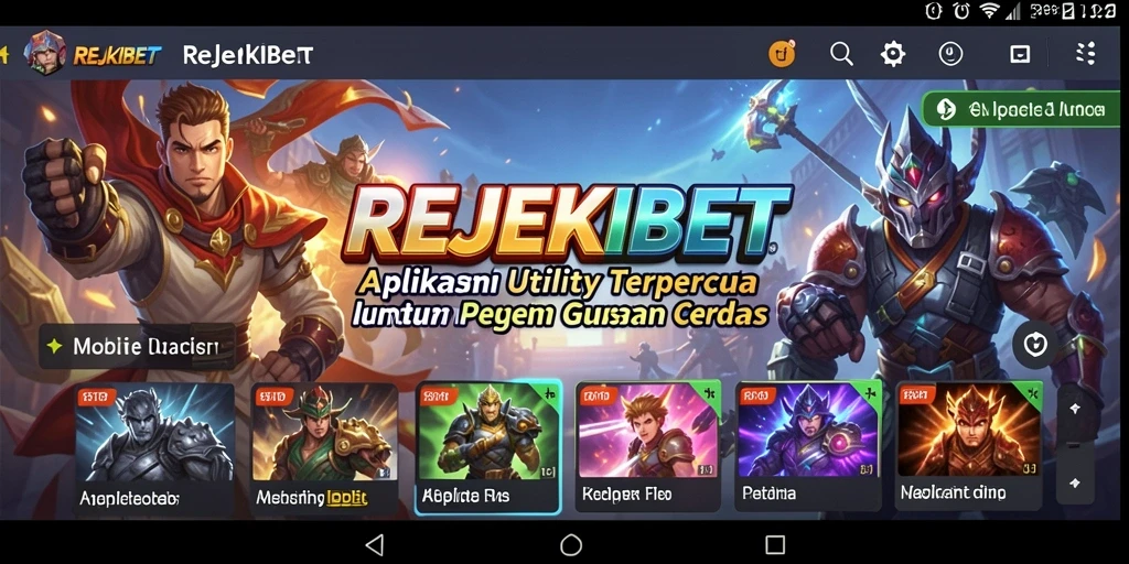 Tampilan utama aplikasi REJEKIBET dengan fitur-fitur Utility.