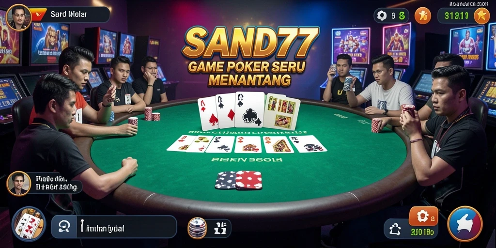 Tampilan gameplay SAND77 yang menarik saat bermain poker.