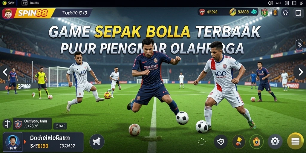Tangkapan layar gameplay SPIN88 menampilkan aksi sepak bola yang mendebarkan.