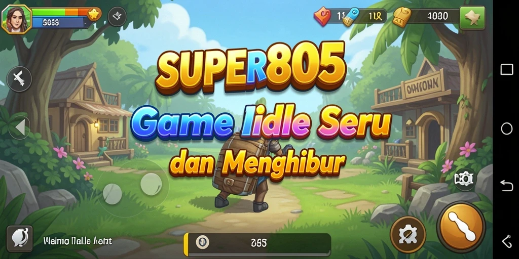 Screenshot gameplay SUPER805 menampilkan aksi seru dalam mode Idle.