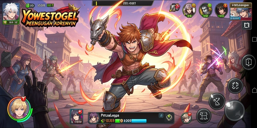 Screenshot gameplay YOWESTOGEL menampilkan aksi karakter anime yang mendebarkan.